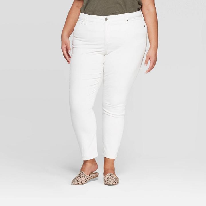 Women's Plus Size Mid-rise Skinny Jeans - Universal Thread Cream