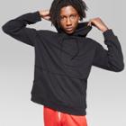 Men's Long Sleeve Raw Edge Hooded Sweatshirt - Original Use Black