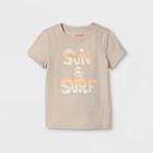 Toddler Boys' Sun And Surf Graphic Short Sleeve T-shirt - Cat & Jack Cream 12m, Ivory/blue
