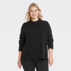 Women's Plus Size Crewneck Pullover Sweater - A New Day Black