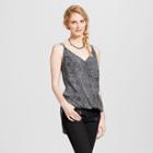 Women's Woven Printed V-neck Cami - Mossimo Supply Co. Black And White