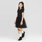 Girls' Stripe Cozy Tulle Dress - Cat & Jack Black S, Girl's,