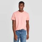 Men's Standard Fit Pigment Dye Short Sleeve Crew Neck T-shirt - Goodfellow & Co Coral S, Men's, Size: