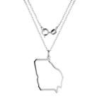 Prime Art & Jewel Sterling Silver Cutout Georgia State Pendant Necklace With 18 Chain, Girl's, Georgia