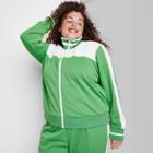 Women's Plus Size Track Zip-up Jacket - Wild Fable Green