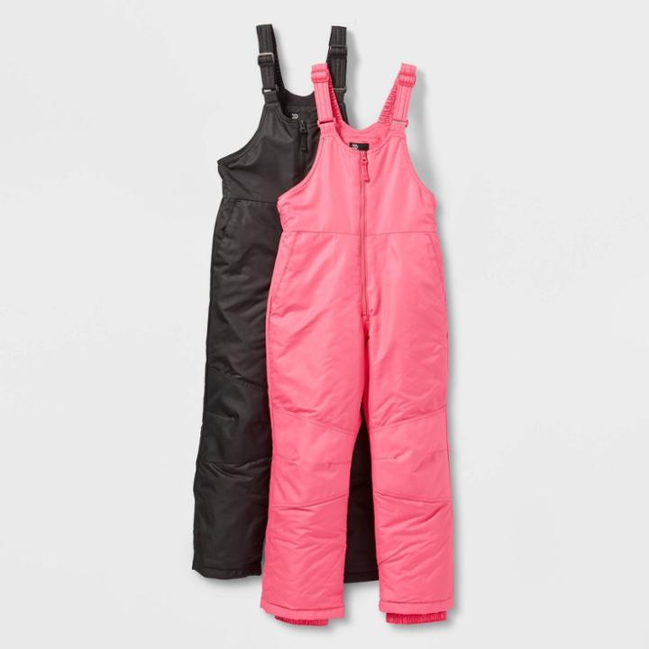 Kids' 2pk Snow Bib - All In Motion Black/pink