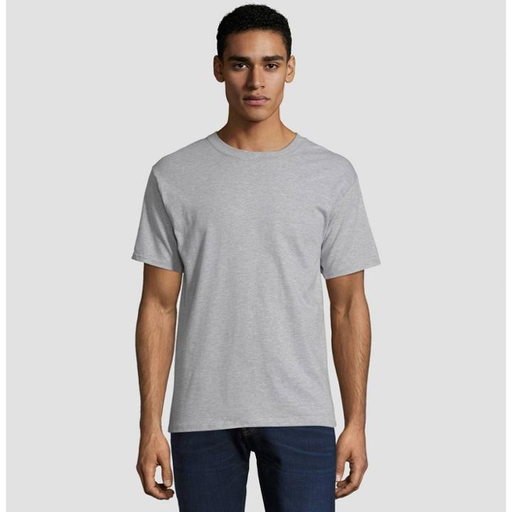 Petitehanes Men's Short Sleeve Beefy T-shirt - Light Steel L, Size: Large,