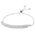 Distributed By Target Women's Adjustable Bracelet With Clear Pave Set Round Cubic Zirconias - Silver/clear