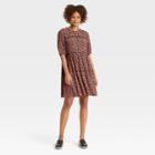 Women's Short Sleeve Tiered Dress - Knox Rose Black Floral