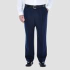 Haggar Men's Big & Tall Pnik Classic Fit Pleat Front Casual Pants - Deep Navy 44x30, Deep Blue