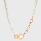 Chunky Diamond Shape Tubular Link Chain Necklace - Universal Thread Ivory