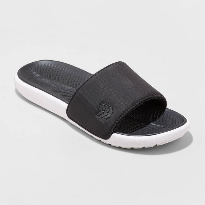 Kids' Cypress Slip-on Slide Sandals - All In Motion Black/white