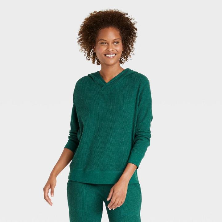 Women's Waffle Lounge Hooded Sweatshirt - Stars Above Pine