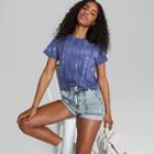 Women's Short Sleeve Tie-dye Relaxed T-shirt - Wild Fable Blue