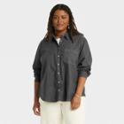 Women's Plus Size Long Sleeve Classic Fit Button-down Shirt - Universal Thread Gray