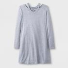 Girls' Long Sleeve Cold Clavicle 2pk A Line Dress - Art Class Gray/blue