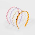Girls' 4pk Wavy Headband Set - Art Class Pink/yellow