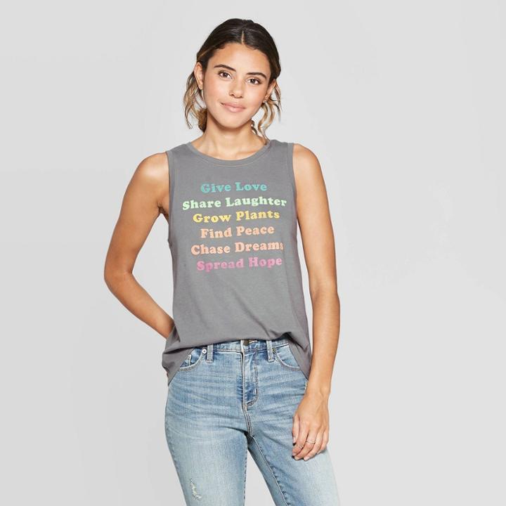 Women's Love List Graphic Tank Top - Fifth Sun (juniors') - Gray