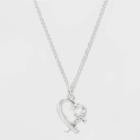 No Brand Clear Cross And Heart Necklace - Silver, Women's