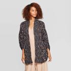 Petitewomen's Short Dolman Ruana Wrap Jacket - Universal Thread Navy One Size, Women's, Blue