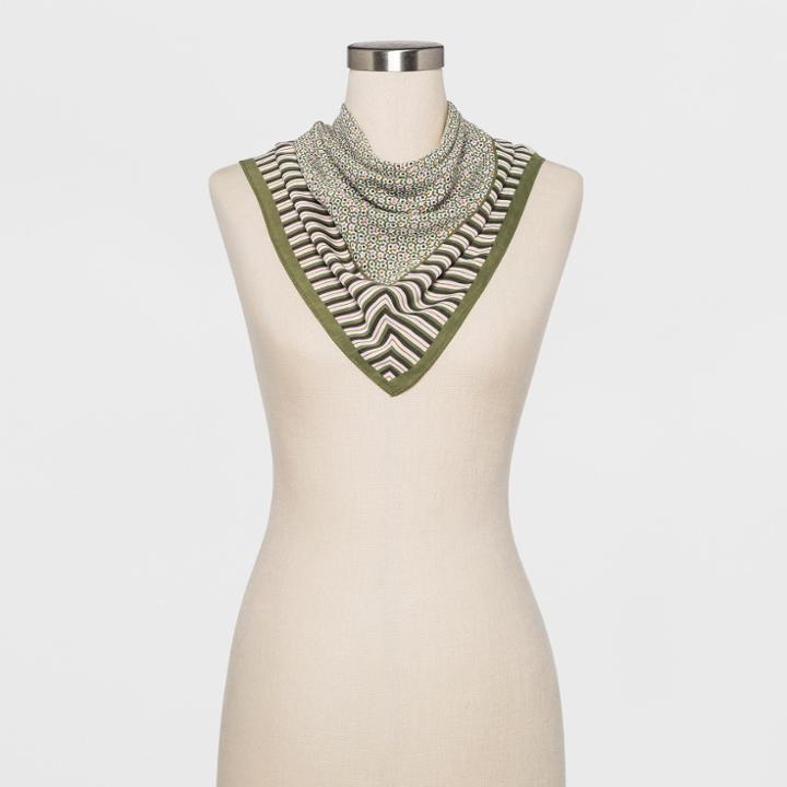 Women's Striped Neckerchief - A New Day Green