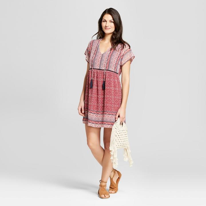 Women's Border Print Dress - Knox Rose Red