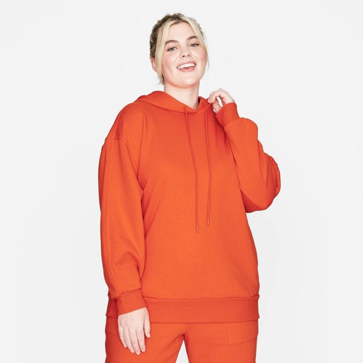 Women's Plus Size Hooded Sweatshirt - Universal Thread Orange