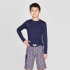Target Oversizeboys' Family Swim Long Sleeve Rash Guard - Blue L Husky, Boy's, Size: