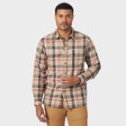 Wrangler Men's Plaid Button - Down Shirt - Orange