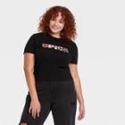 Bravado Women's Plus Size Spice Girls Baby Short Sleeve Cropped Graphic T-shirt - Black