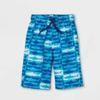 Speedo Boys' Shark Print Volley 15 Swim Trunks - Blue