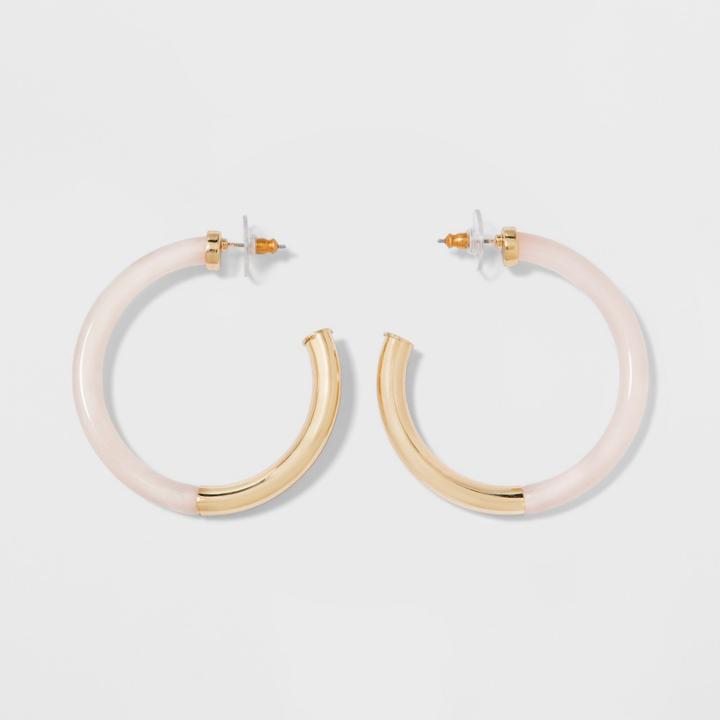 Sugarfix By Baublebar Colorful Lucite Hoop Earrings - Blush Pink, Girl's
