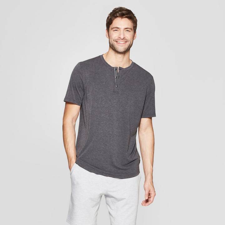 Mpg Sport Men's Henley T-shirt - Heather Charcoal