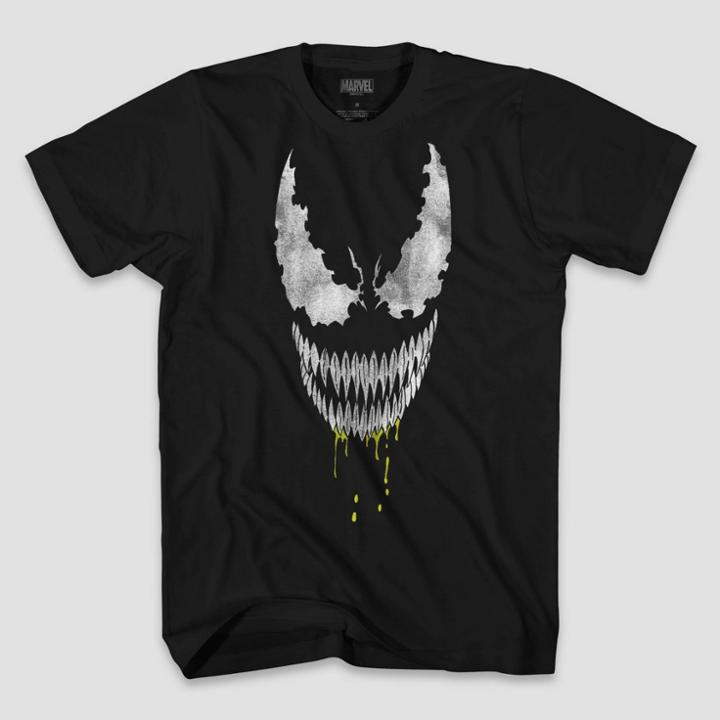 Men's Marvel Venom Razor Teeth Short Sleeve Graphic T-shirt - Black S, Men's,
