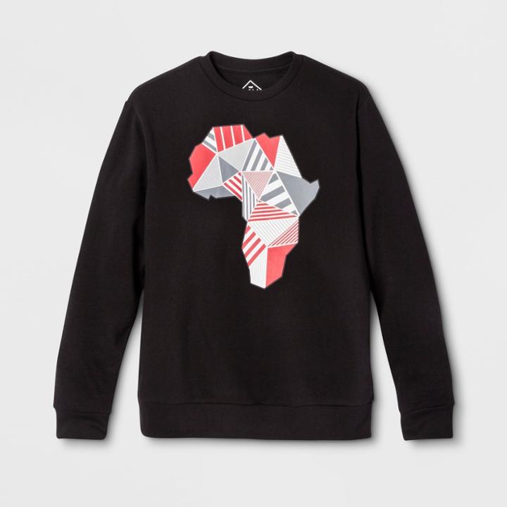 Well Worn Adult Geo Africa Crew Sweatshirt - Black M, Adult Unisex