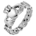 Elya Stainless Steel Claddagh Ring With Celtic Knot Eternity Design