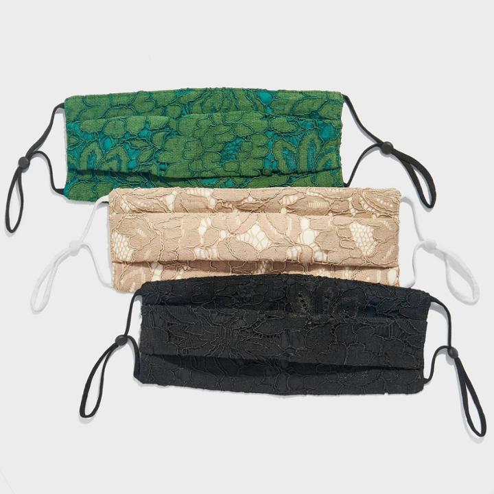 Sugarfix By Baublebar Women's 3pk Adjustable Lacy Fabric Face