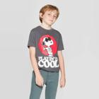Petiteboys' Snoopy 'playing It Cool' Short Sleeve T-shirt - Charcoal Xs, Boy's, Black