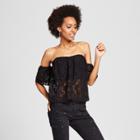 Women's Lace Cold Shoulder Tube Top - Xhilaration (juniors') Black