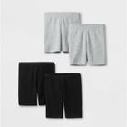 Toddler Girls' 4pk Bike Shorts - Cat & Jack Black/gray 12m, Toddler Girl's,