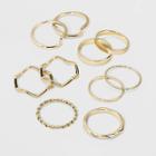Casted Metal Multi Ring Set 10pc - Wild Fable Gold, Bright Gold