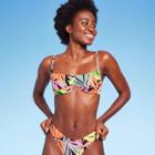 Women's Underwire Bralette Bikini Top - Wild Fable Tropical Print Xxs