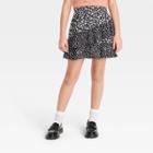 Girls' Woven Ruffle Skirt - Art Class Black Floral