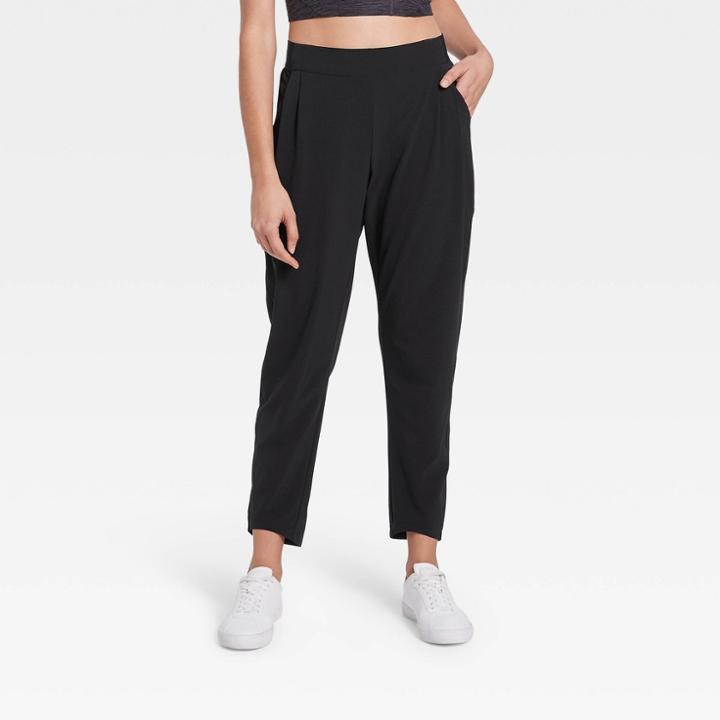 Women's High-waisted Stretch Woven Tapered Jogger Pants - All In Motion Black