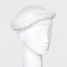 Women's Faux Fur Beret Hat - A New Day Cream (ivory)