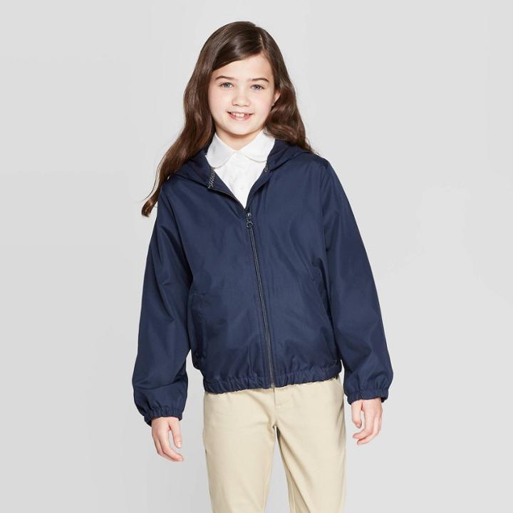 Girls' Uniform Windbreaker Jacket - Cat & Jack Navy