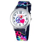 Disney Girls' Red Balloon Peace, Love And Happiness Stainless Steel Watch - Black