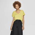 Women's Short Sleeve V-neck T-shirt - Prologue Yellow
