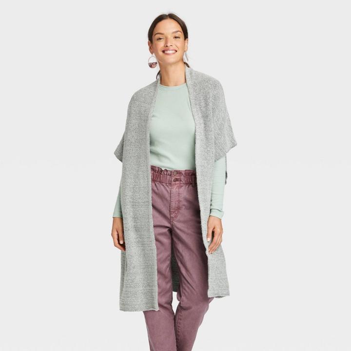 Women's Knit Wrap Jacket - Universal Thread Gray