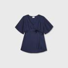 Maternity Short Sleeve Woven Blouse - Isabel Maternity By Ingrid & Isabel Xavier Navy